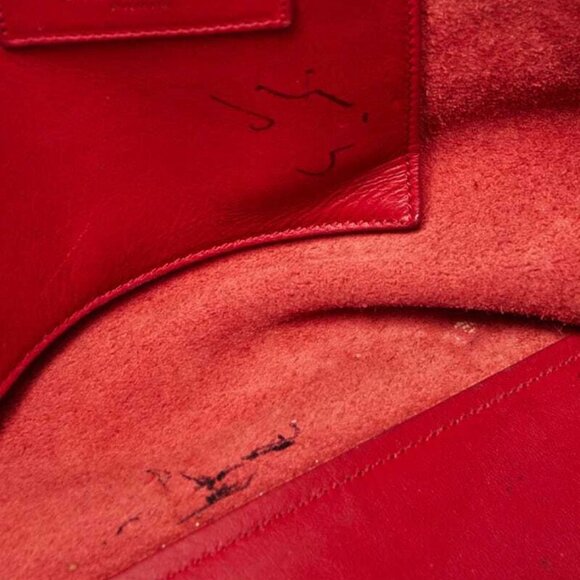 Yves Saint Laurent Red Calfskin Leather Small Cabas ChYc Bag - Picture 11 of 12